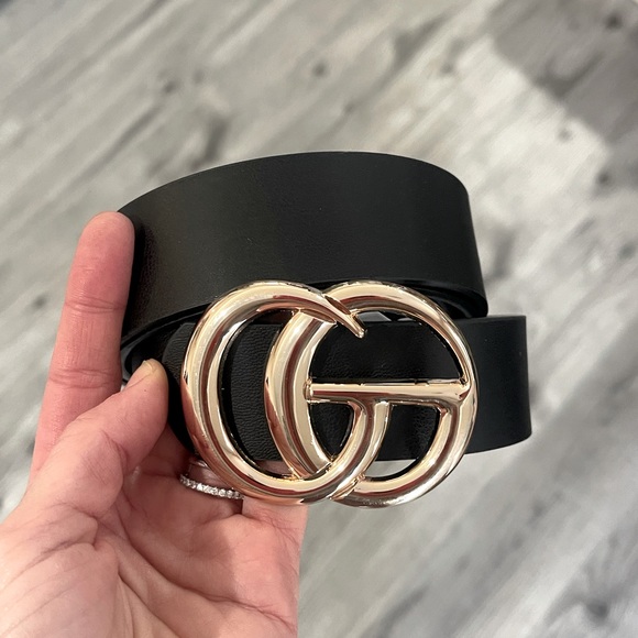 Tayzani Accessories - Black Gold Belt Blogger Classic Casual Spring Women Leather Fashion NWT